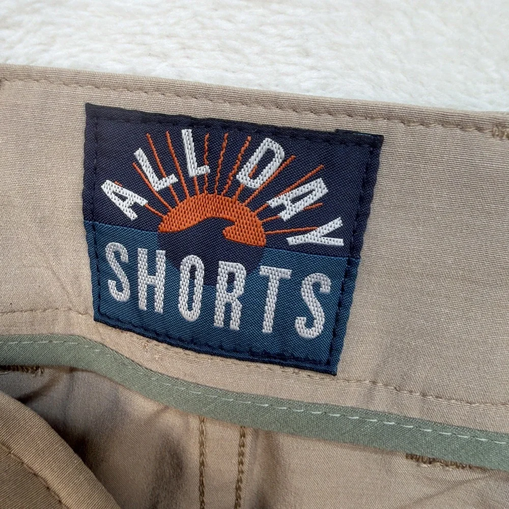 Faherty‎ All Day Shorts Mens 46 Beige Drawstring Stretch Casual Summer 8